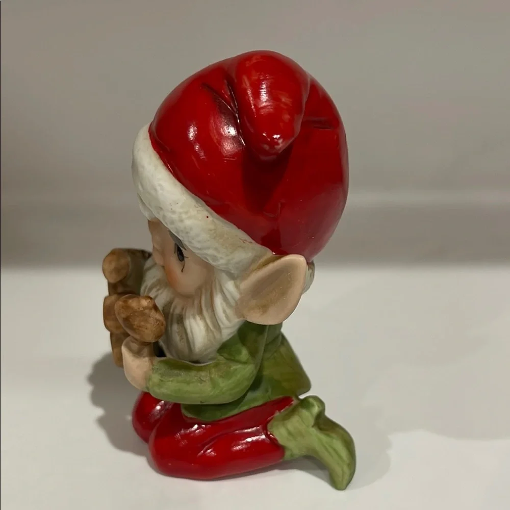 Vintage 1960's Homco, Santa's Workshop Elf Making a Train #5406